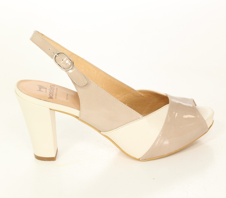 Wonders Sandały M-9142 Charol Taupe