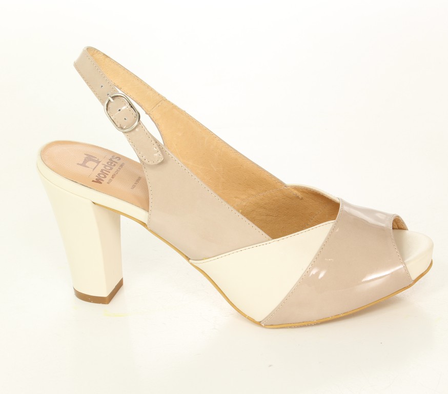 Wonders Sandały M-9142 Charol Taupe