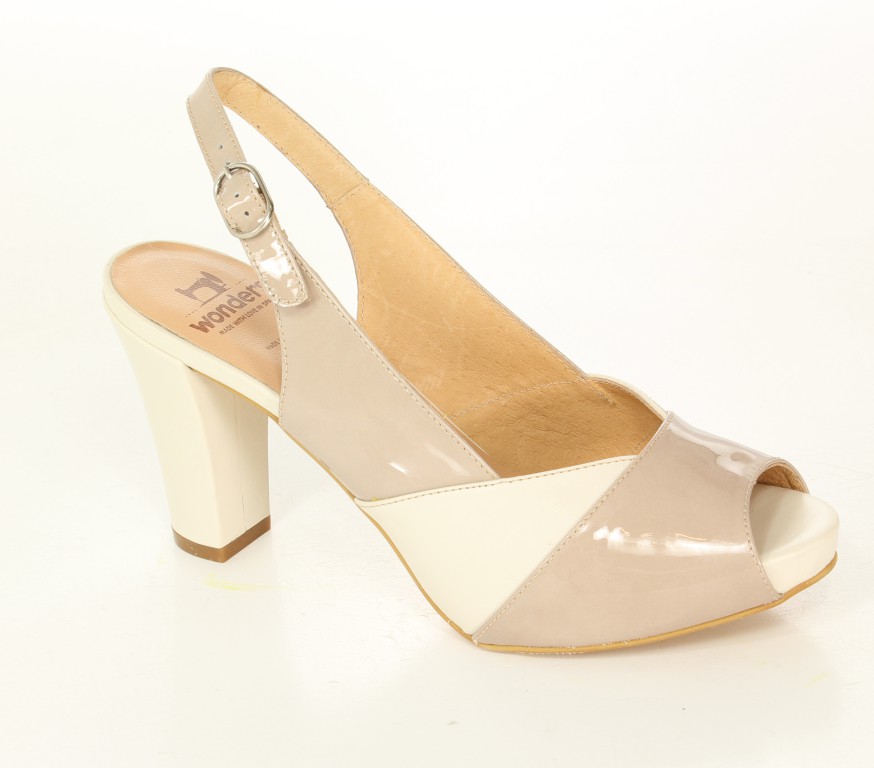 Wonders Sandały M-9142 Charol Taupe