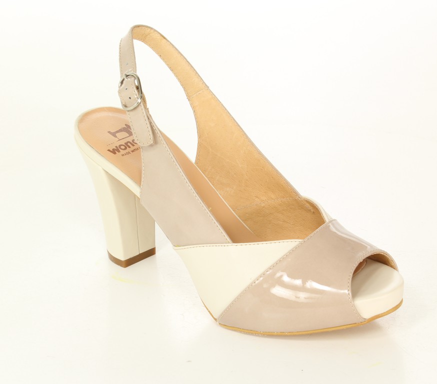 Wonders Sandały M-9142 Charol Taupe