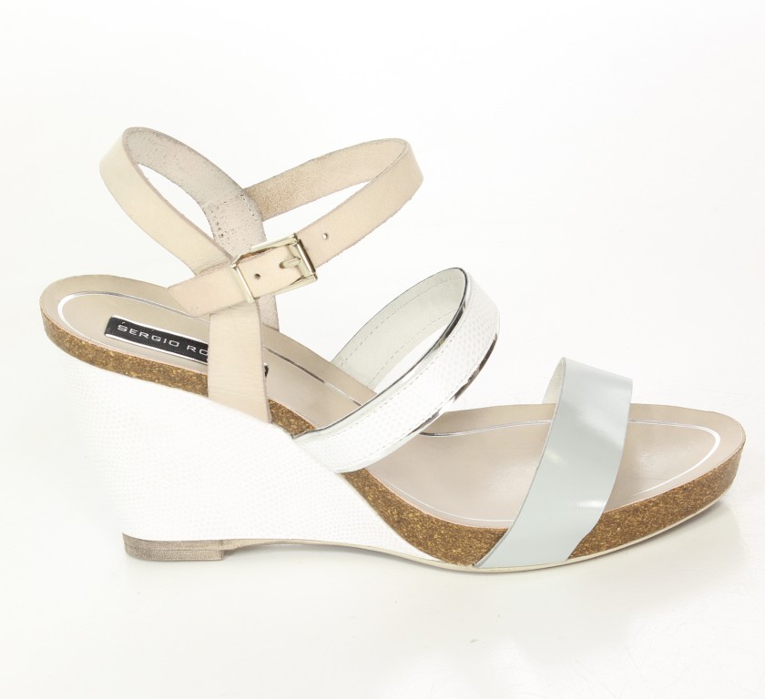 Sergio Romero Sandały 10695 Gray/Blanco