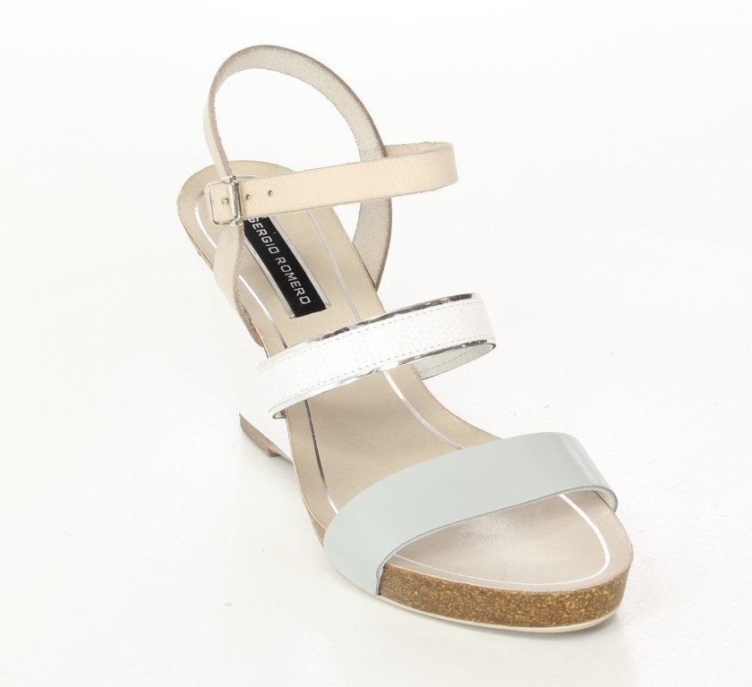 Sergio Romero Sandały 10695 Gray/Blanco