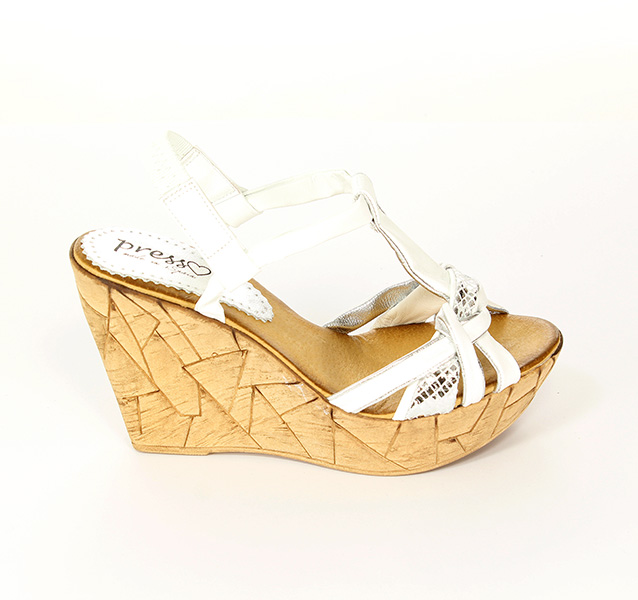 Presso Sandały 4035M Blanco/Plata