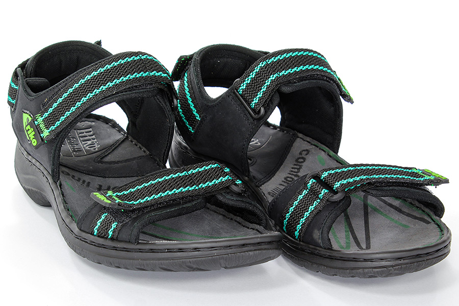 Sandały Riko 743 Zileony/Czarny