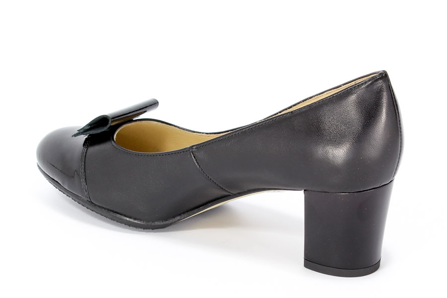 Czółenka Lizard 3106-118-764 Comfort- Czarny lakier/Czarna skóra