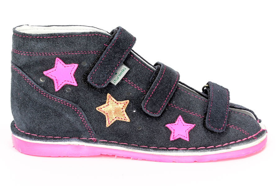 Sandały Daniel WZ/TA135 Granat Fluo P