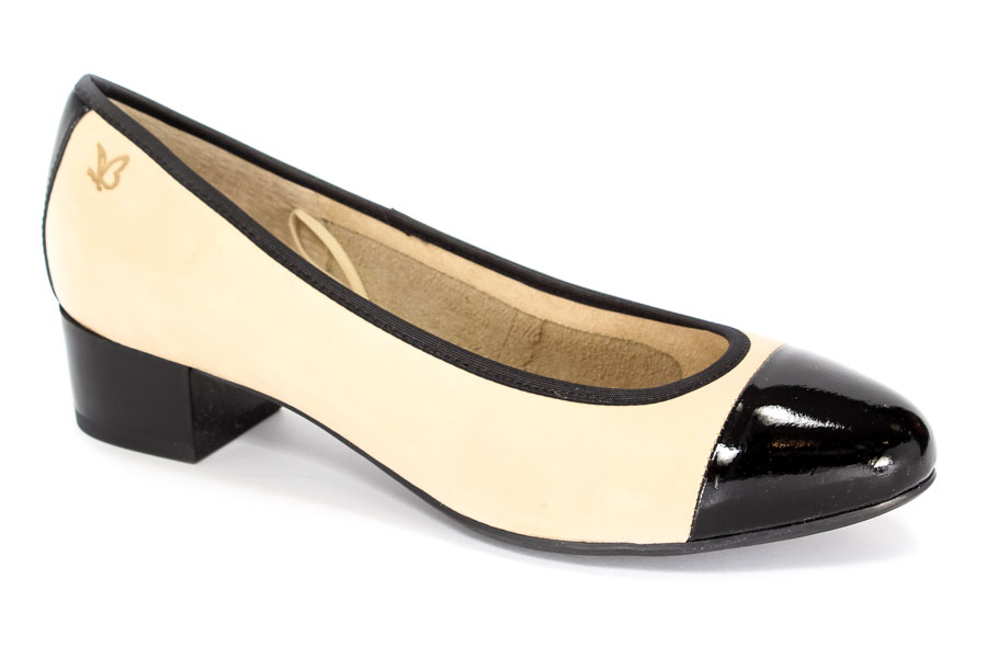Czółenka Caprice 9-22313-26 Sand/Blk Pat