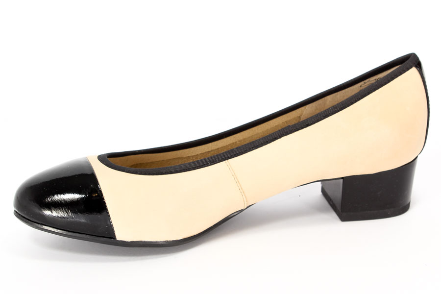 Czółenka Caprice 9-22313-26 Sand/Blk Pat