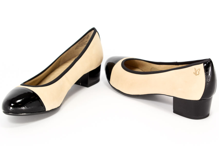 Czółenka Caprice 9-22313-26 Sand/Blk Pat
