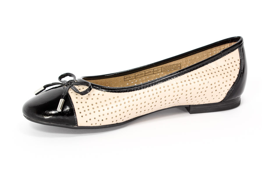 Baleriny Caprice 9-22105-26 344 Sand Su/Blk Pa