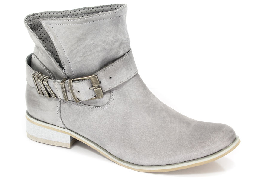 Trzewiki Ravini 907 Szary Nubuk