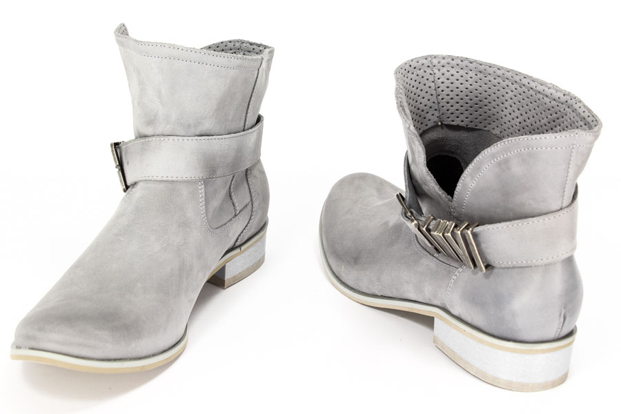 Trzewiki Ravini 907 Szary Nubuk