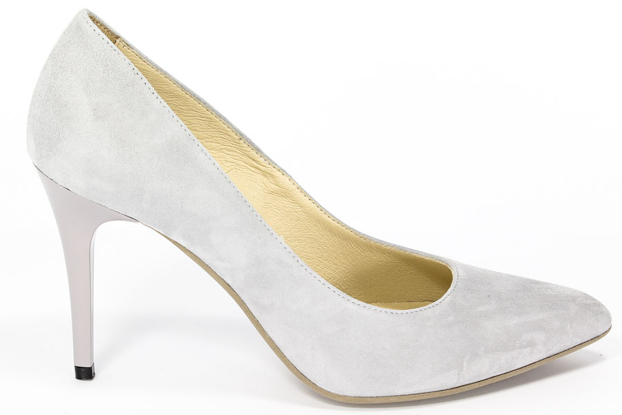 Czółenka Fabio Fabrizi 699 Popiel zamsz