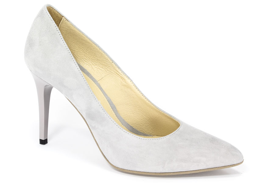 Czółenka Fabio Fabrizi 699 Popiel zamsz