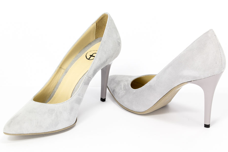 Czółenka Fabio Fabrizi 699 Popiel zamsz