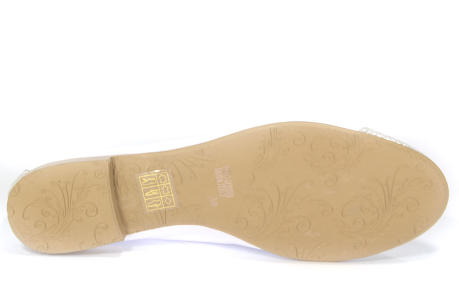Baleriny Lewski 2504 Srebrny Pyton/Biały