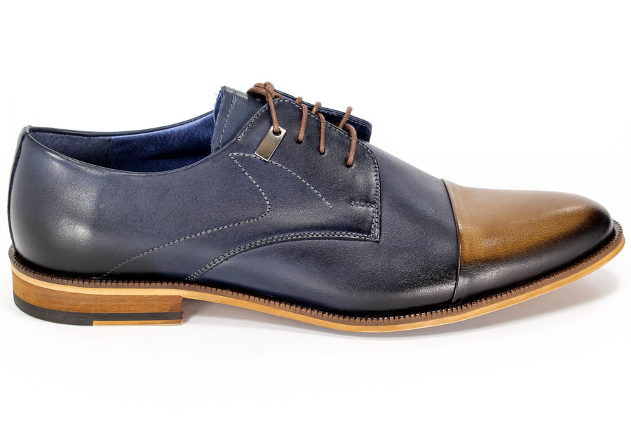 Półbuty Duo Men 602 Brąz Palony + Granat 
