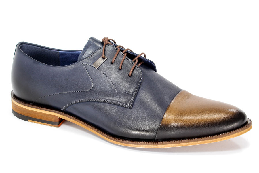 Półbuty Duo Men 602 Brąz Palony + Granat 