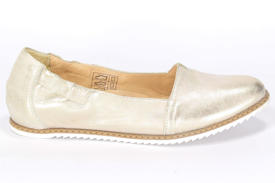 Baleriny Eksbut 25-3876-672 Złoto licowa