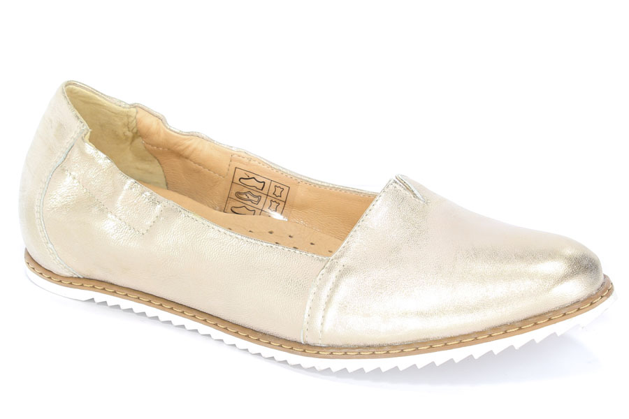 Baleriny Eksbut 25-3876-672 Złoto licowa