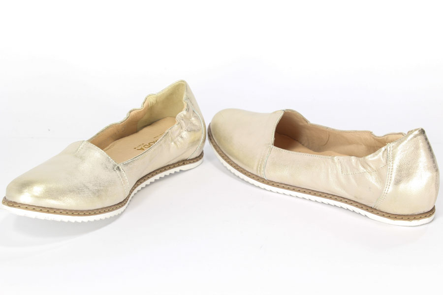 Baleriny Eksbut 25-3876-672 Złoto licowa