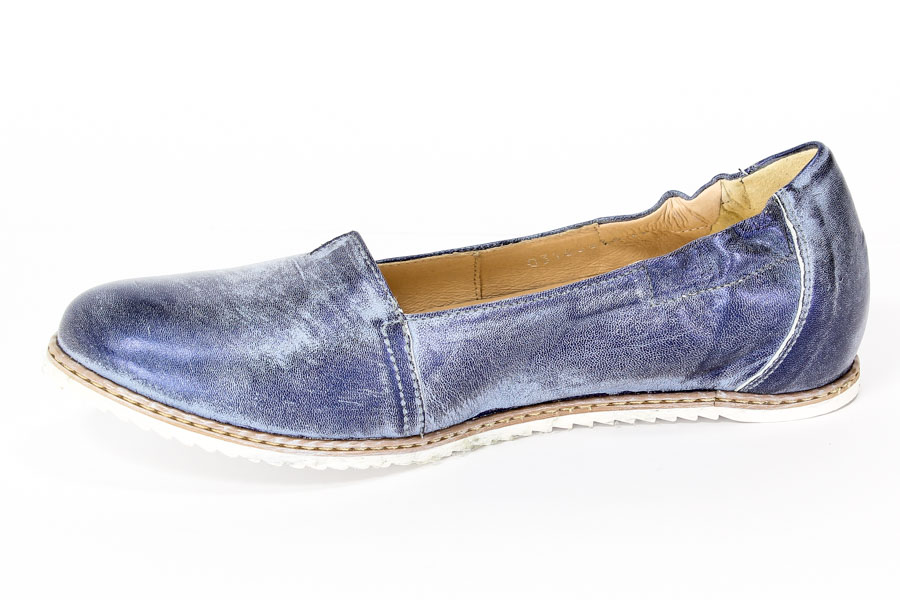Baleriny Eksbut 25-3876-F72 Błękit biały Licowa