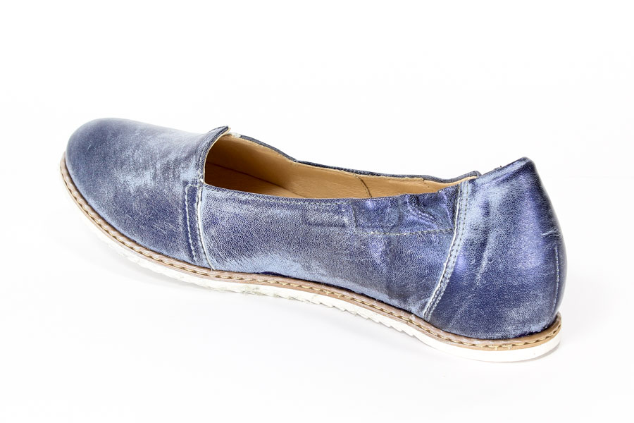 Baleriny Eksbut 25-3876-F72 Błękit biały Licowa