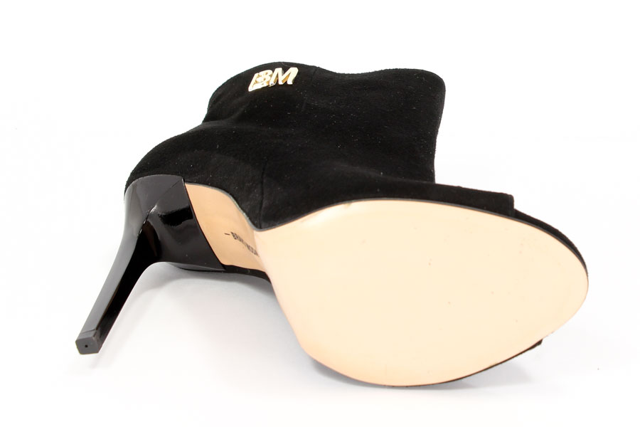 Botki Bravo Moda 1393 Czarny zamsz