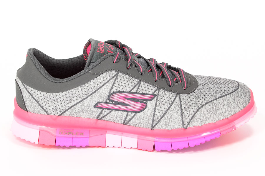 Półbuty Skechers 14011/GYHP FLEX Grav/Hot pink
