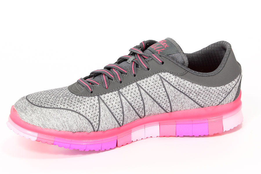 Półbuty Skechers 14011/GYHP FLEX Grav/Hot pink