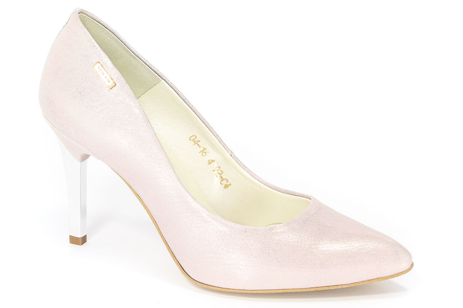 Czółenka Neścior 092-C Beż 05/Srebrny