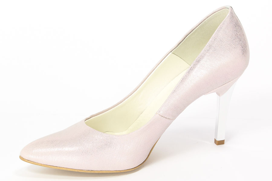 Czółenka Neścior 092-C Beż 05/Srebrny