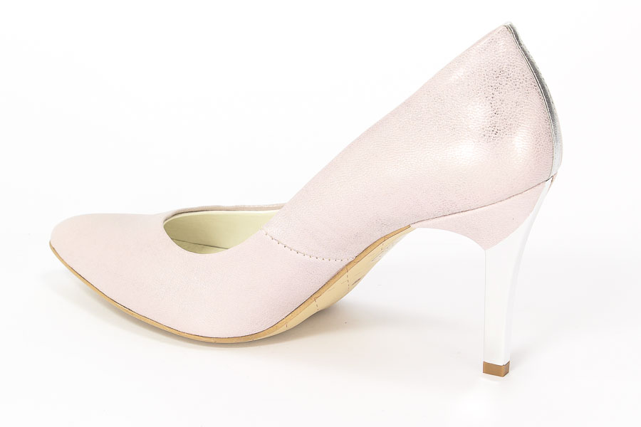 Czółenka Neścior 092-C Beż 05/Srebrny