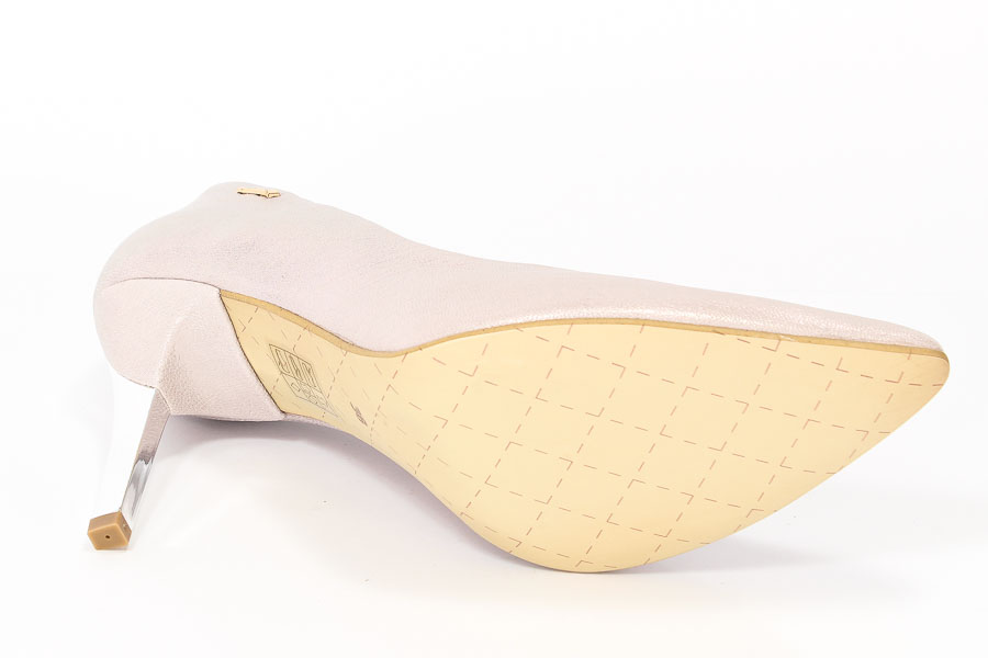 Czółenka Neścior 092-C Beż 05/Srebrny