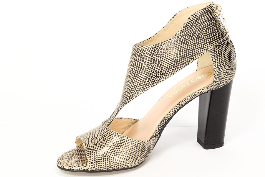 Sandały Eksbut 36-4062-F92-1 Złoty/Czarny Lic