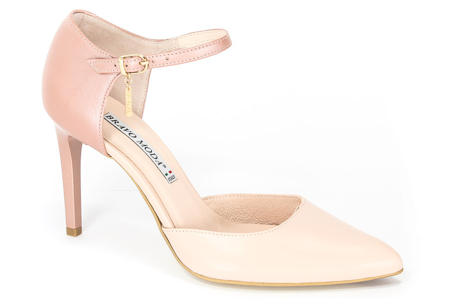 Czółenka Bravo Moda 1424 Rose+miedz perła