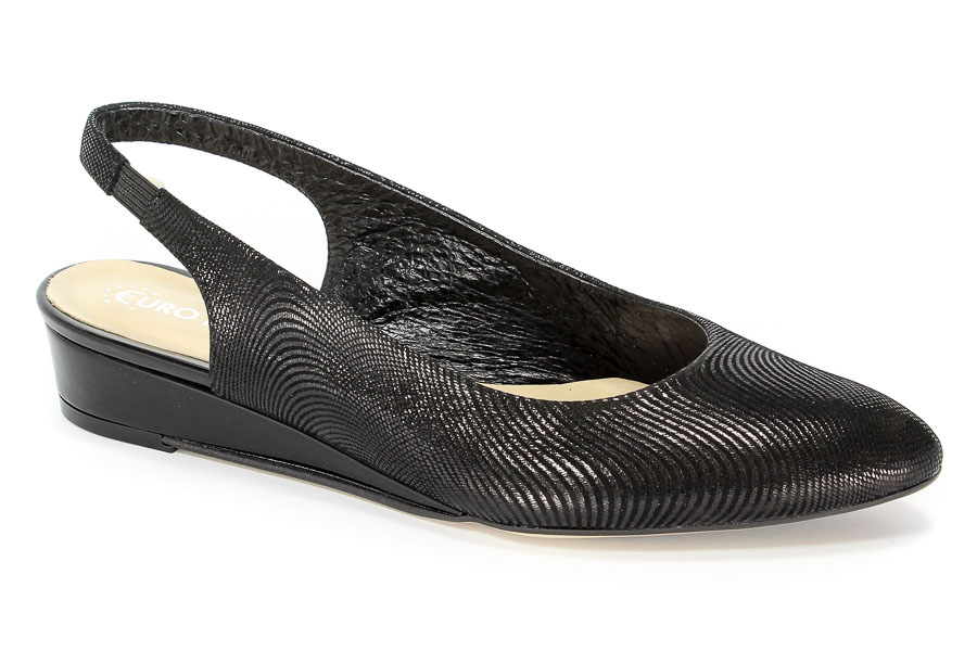 Baleriny Euro Moda 80531 Czarne prążki