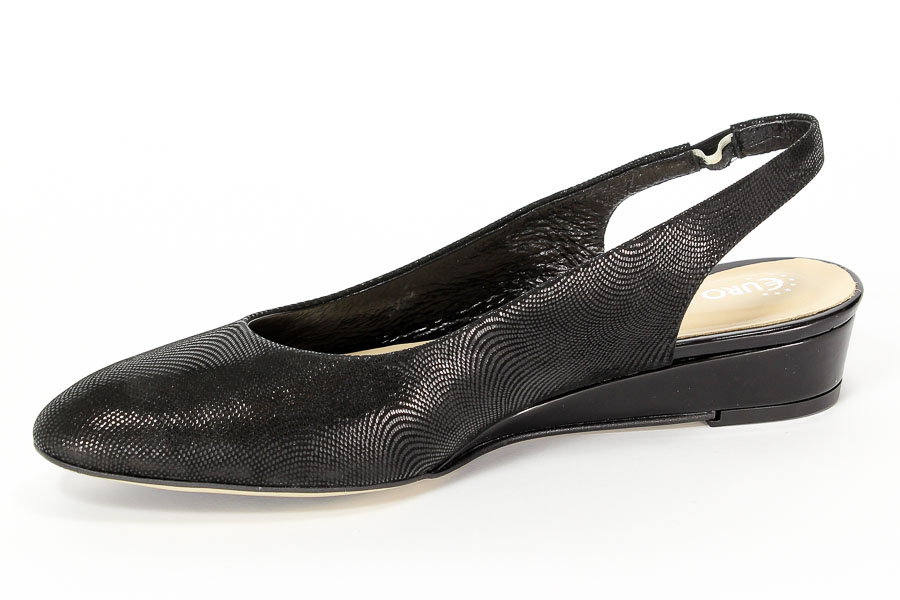 Baleriny Euro Moda 80531 Czarne prążki