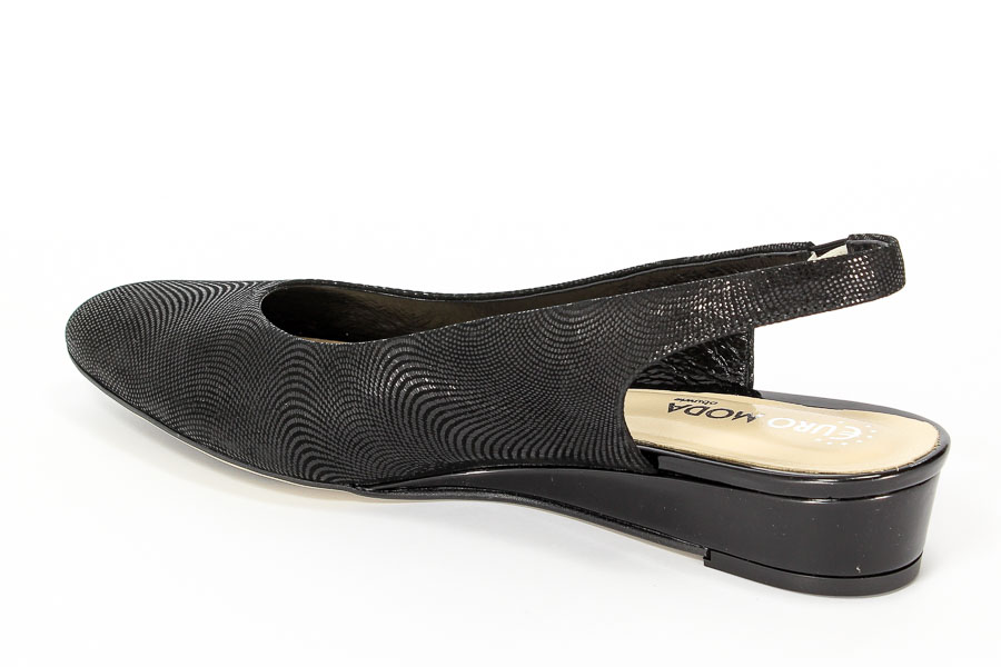 Baleriny Euro Moda 80531 Czarne prążki