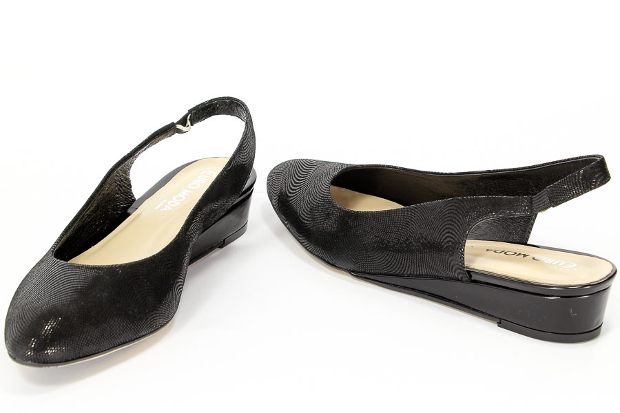Baleriny Euro Moda 80531 Czarne prążki