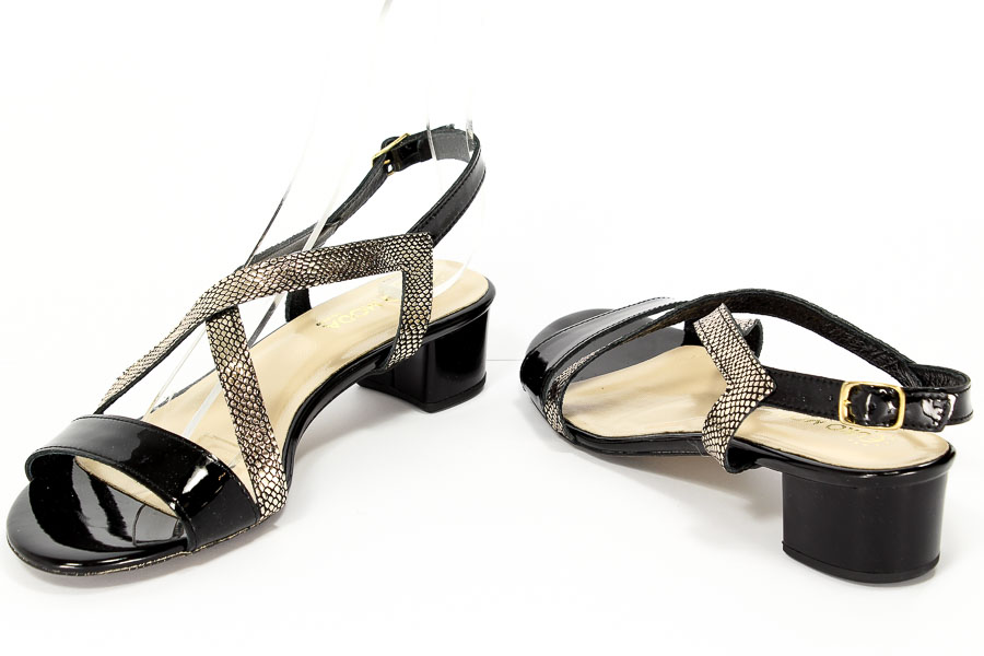 Sandały Euro Moda 70752/1 Czarny/złoty