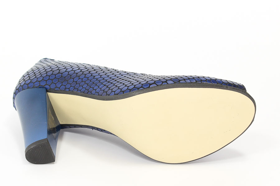 Czółenka Mariaż 1300/1 Skora niebieski wąż