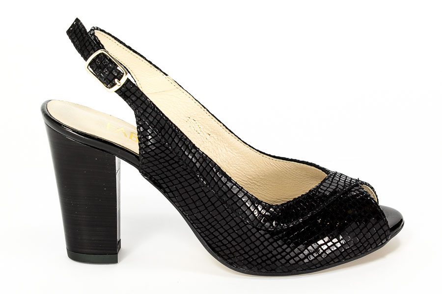 Czółenka Mariaż 1552/1 Czarny wąż