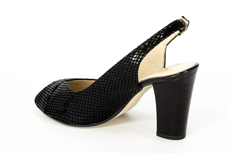 Czółenka Mariaż 1552/1 Czarny wąż