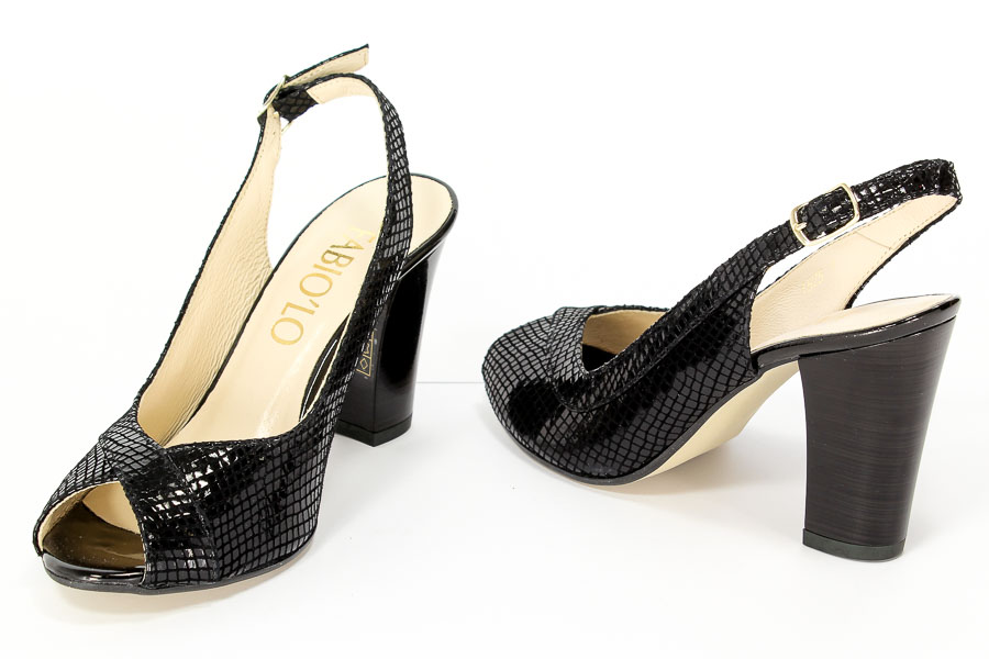 Czółenka Mariaż 1552/1 Czarny wąż