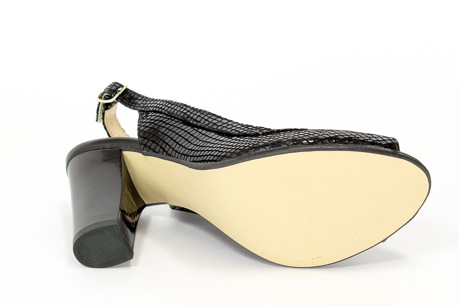 Czółenka Mariaż 1552/1 Czarny wąż