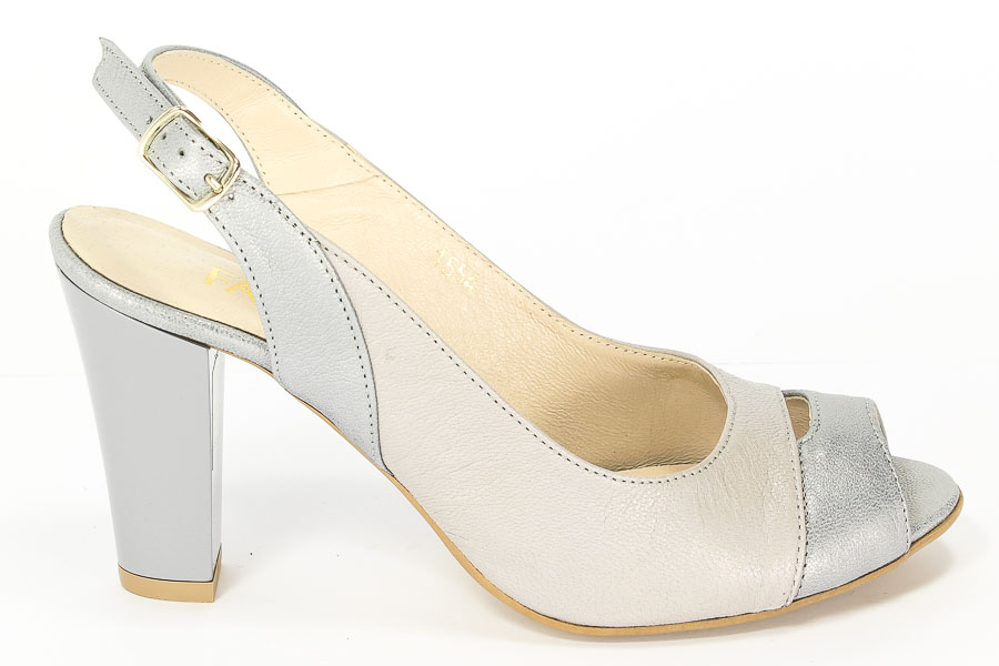 Czółenka Mariaż 1554 Srebro szary