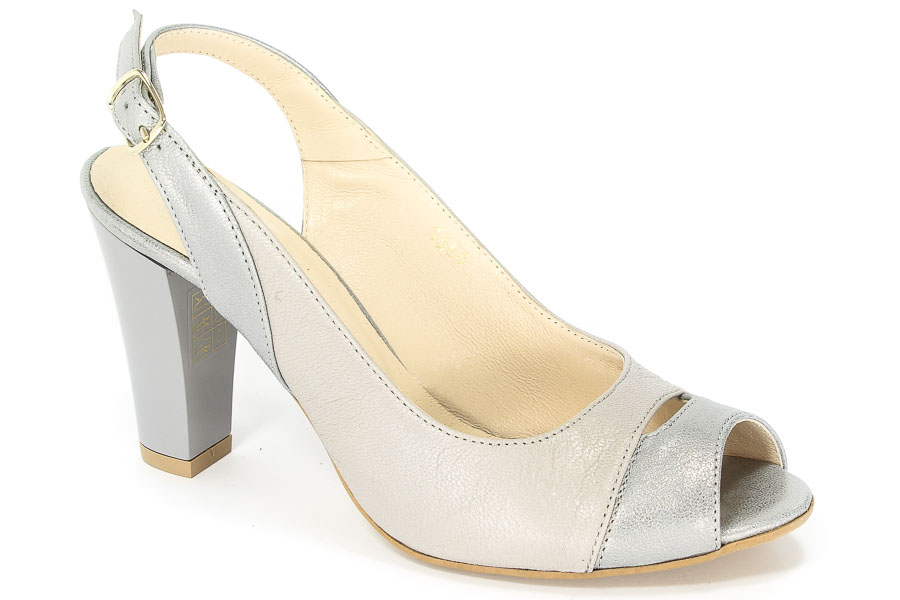 Czółenka Mariaż 1554 Srebro szary