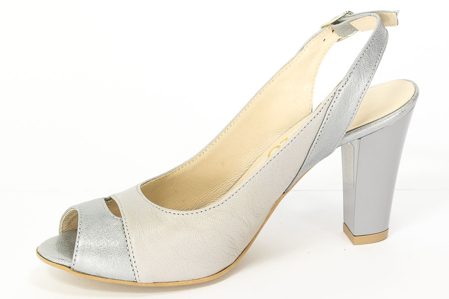 Czółenka Mariaż 1554 Srebro szary