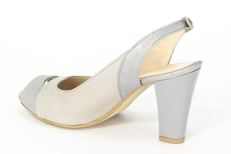 Czółenka Mariaż 1554 Srebro szary